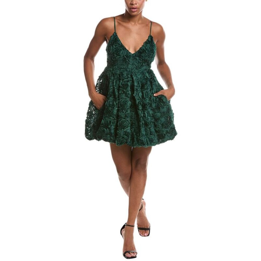 Susana Monaco Womens Flower Texture Dress, Green